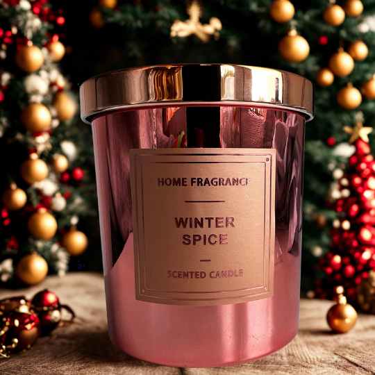 Winter Spice Duftkerze mit goldenem Etikett im Glas – TREND Kollektiv
