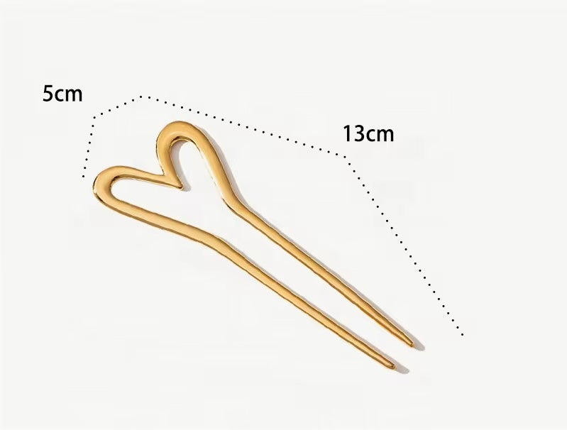 Goldene Haarnadel „Herzstück“ – 18K vergoldet