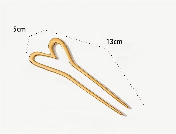 Goldene Haarnadel „Herzstück“ – 18K vergoldet