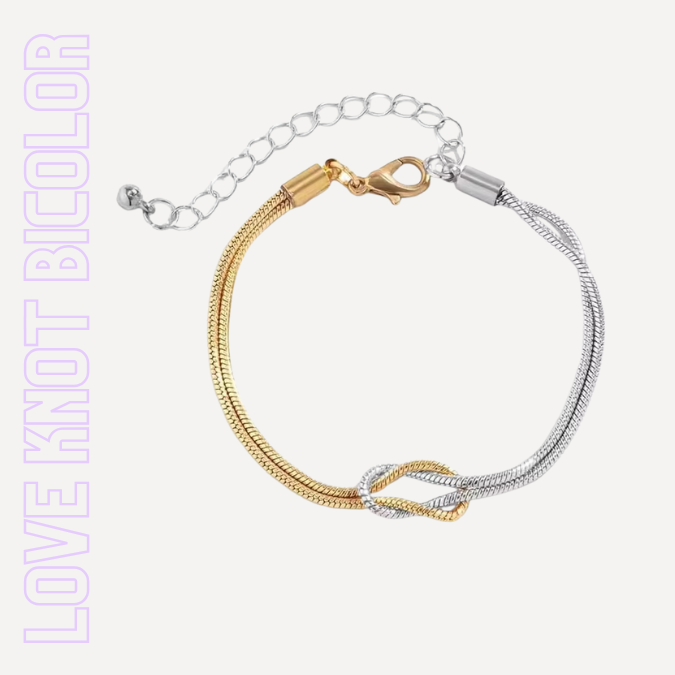 LOVE KNOT Armband Duo – Bicolor Design Gold & Silber Schmuck Unisex von TREND Kollektiv