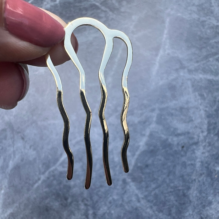 Wellen-Glow Haarnadel – 14K (2er-Set)