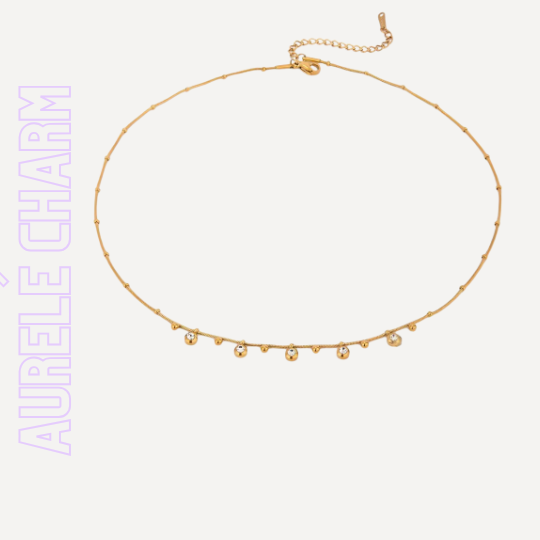 Zarte goldene Charm-Kette mit funkelnden Zirkonia-Tropfen, 18k vergoldet, femininer Schmuck von TREND Kollektiv