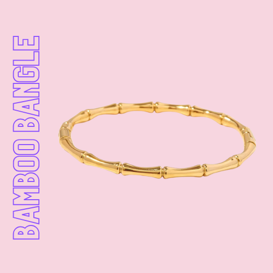 Bamboo Line – Vergoldeter Armreif in Bambus-Optik aus Edelstahl bei TREND Kollektiv
