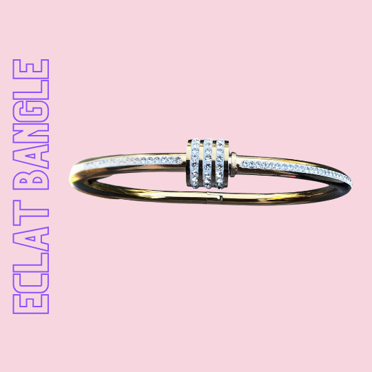 Vergoldeter Armreif mit Zirkonia – ÉCLAT Bangle von TREND Kollektiv, eleganter Schmuck in Gold mit funkelndem Finish