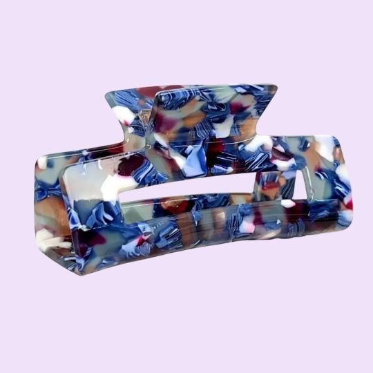 Haarclip in Marmor-Optik mit Blautönen, Ocean Marble Design, Trend Kollektiv