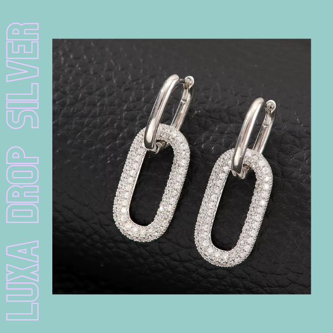 Versilberte Luxa Drop Ohrringe mit Zirkonia – elegantes Design in Silber von TREND Kollektiv