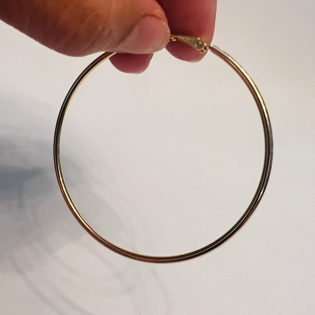 Minimalistische Edelstahl-Creolen vergoldet – Größe 60 mm