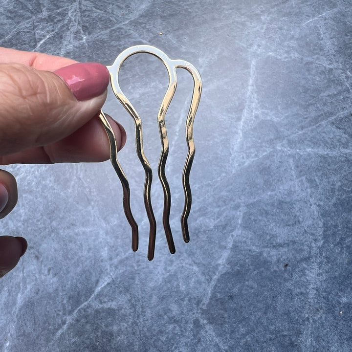 Wellen-Glow Haarnadel – 14K (2er-Set)