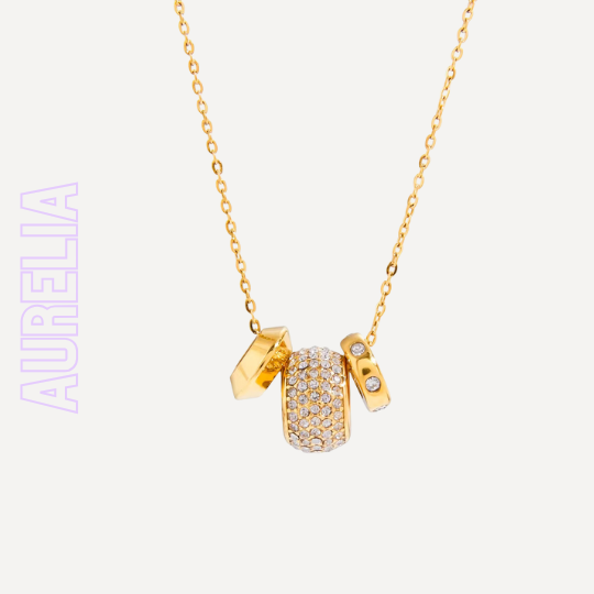 Vergoldete Kette mit Kristallperlen – Aurelia von TREND Kollektiv