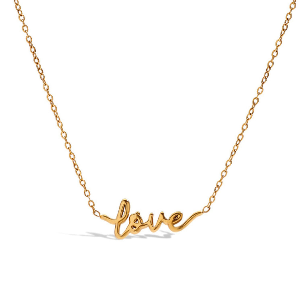 LOVE Script Kette in Gold aus 18K-vergoldetem Edelstahl mit Love-Schriftzug