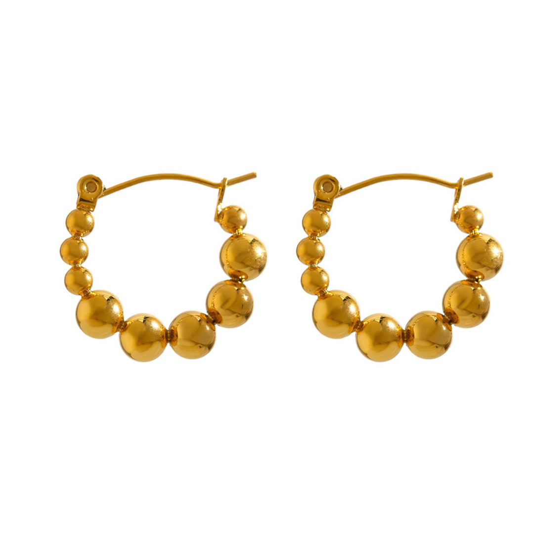 ORBIT Bead Hoops in Gold mit runder skulpturaler Bead-Optik