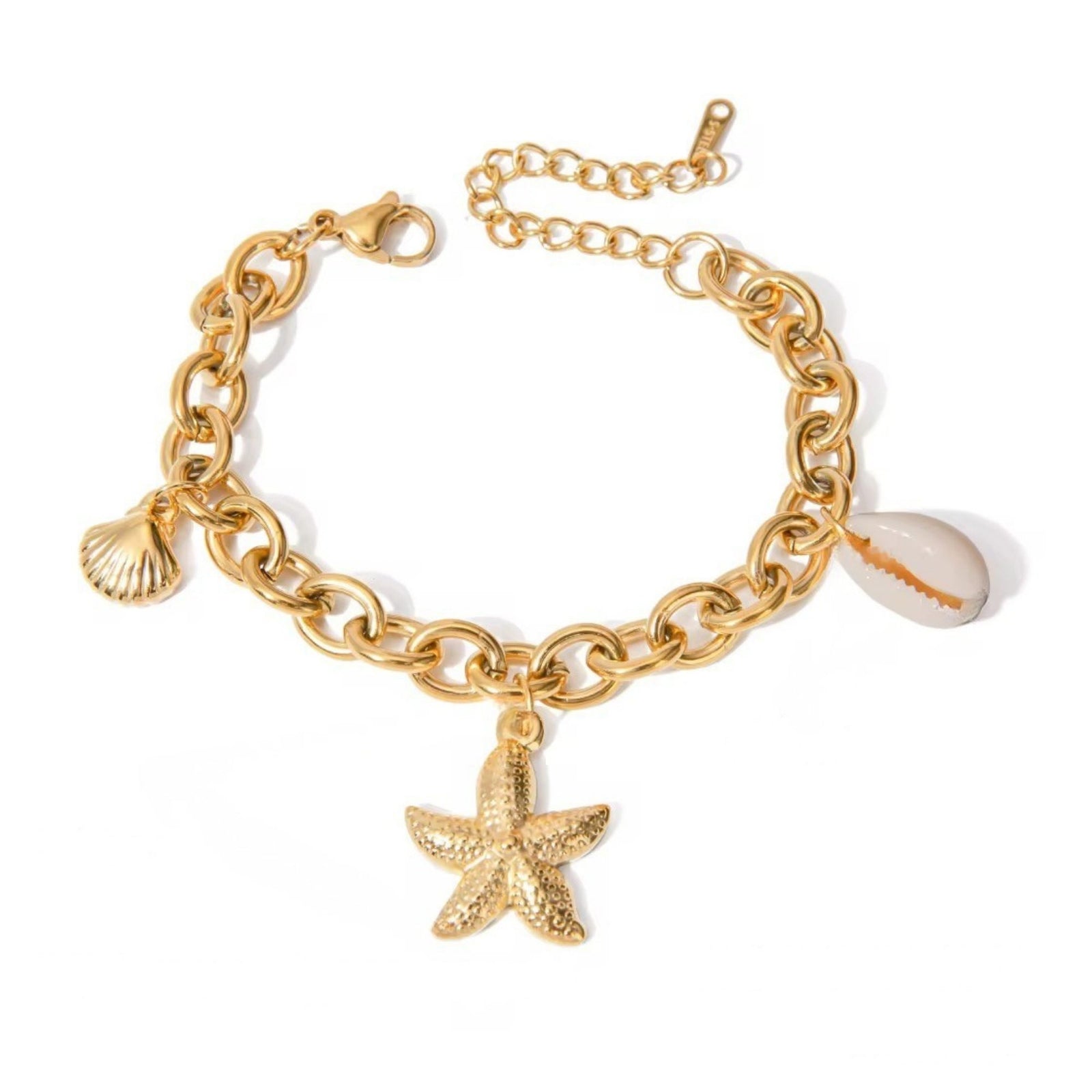 Vergoldetes SEA SOUL Armband mit Seestern-Anhänger und Perlendetail von TREND Kollektiv