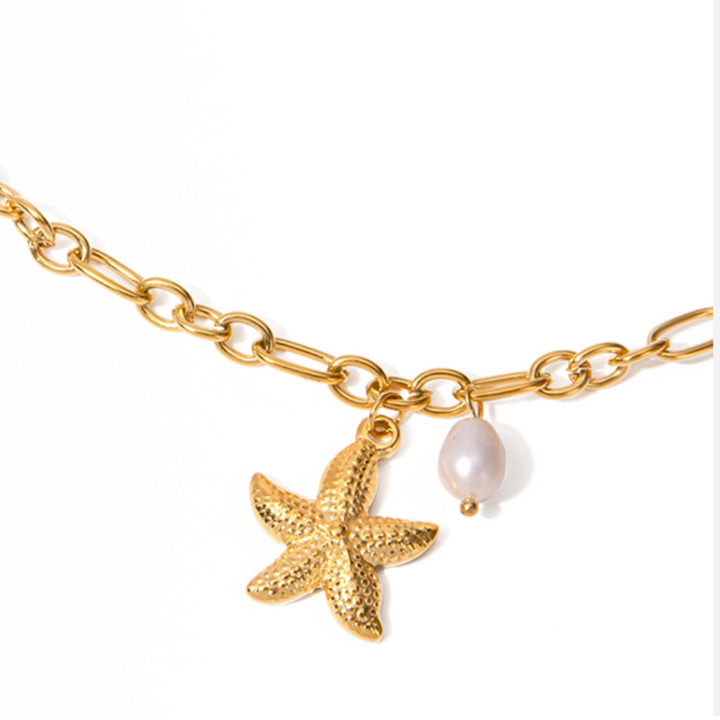 SEA SOUL Necklace von TREND Kollektiv – vergoldete Coastal Kette mit Seestern-Anhänger und sommerlichem Beach-Look