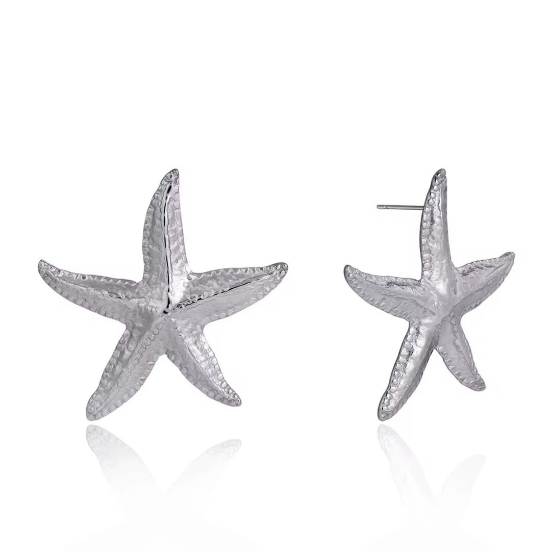 SEA STAR ÉCLAT Ohrringe Silber von TREND Kollektiv mit strukturierter Seesternform