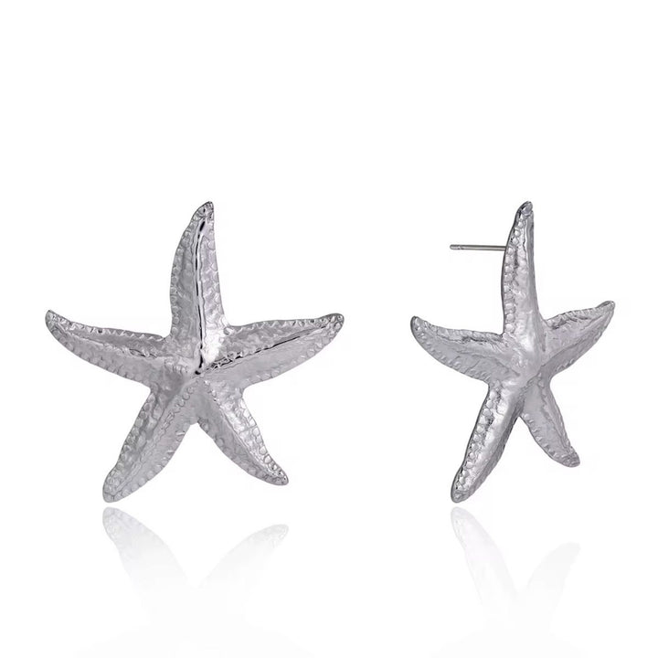 SEA STAR ÉCLAT Ohrringe Silber von TREND Kollektiv mit strukturierter Seesternform
