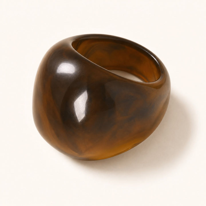 TERRA Resin Ring in Mocha mit organischem braunem Farbverlauf