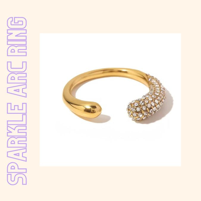 sparkle arc ring vergoldet mit kristallen verstellbar von TREND Kollektiv