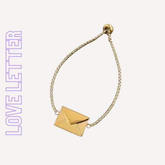 LOVE LETTER 18k Envelope Armband in Gold mit geschlossenem Briefumschlag-Anhänger – TREND Kollektiv